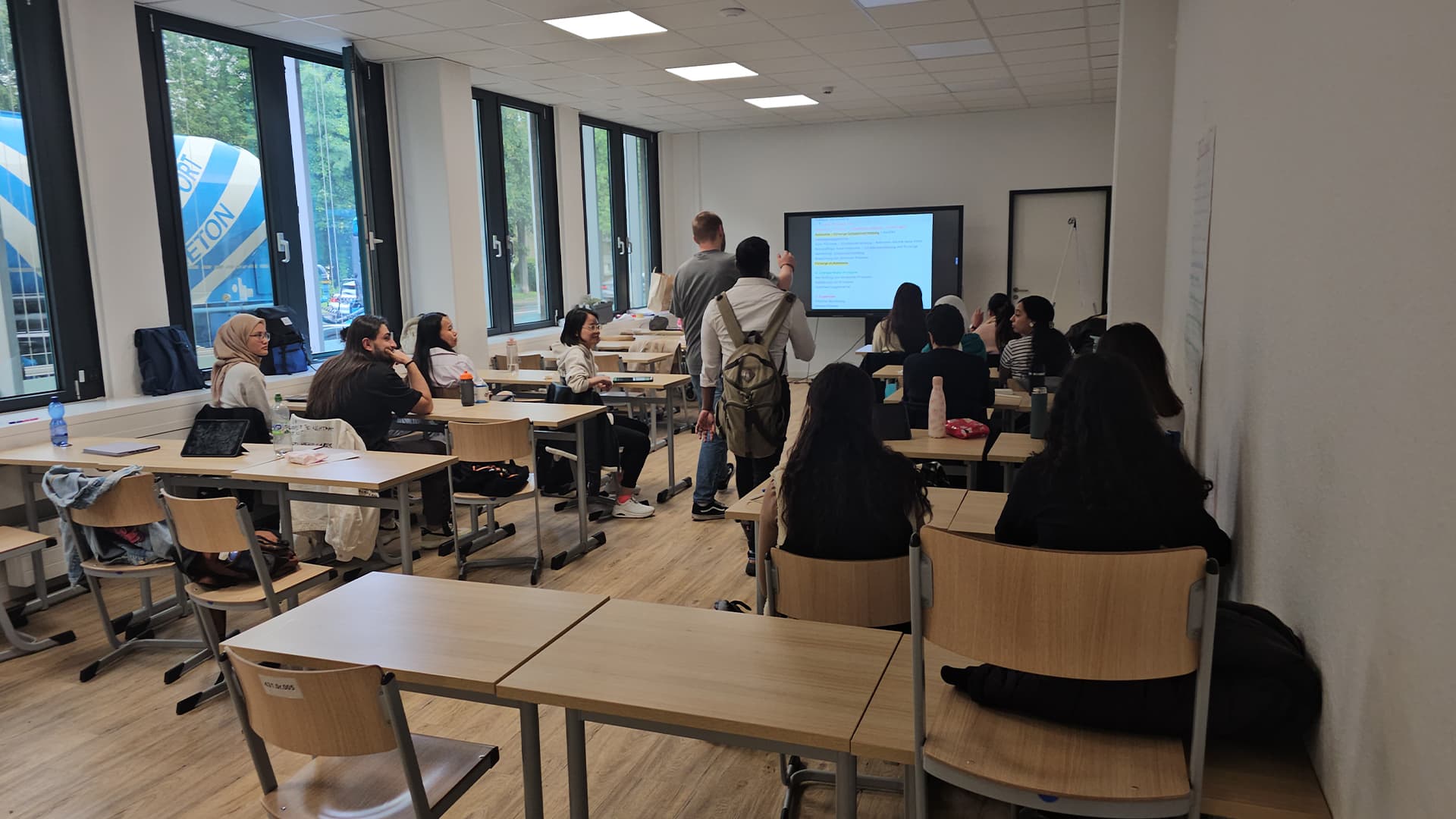 German language classroom with students and instructor