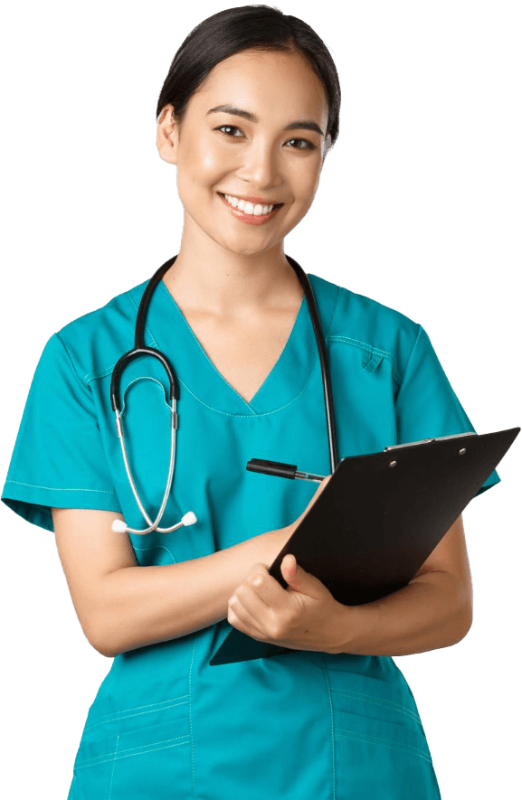 Medical professional smiling