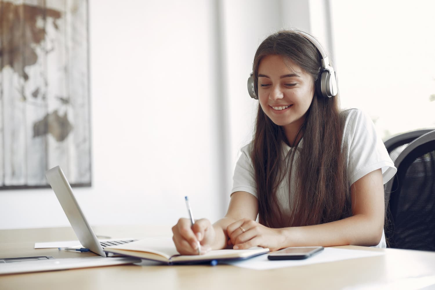 Student learning German