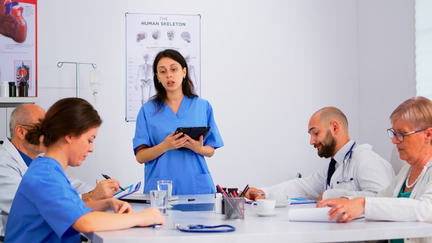 Nursing students in a classroom
